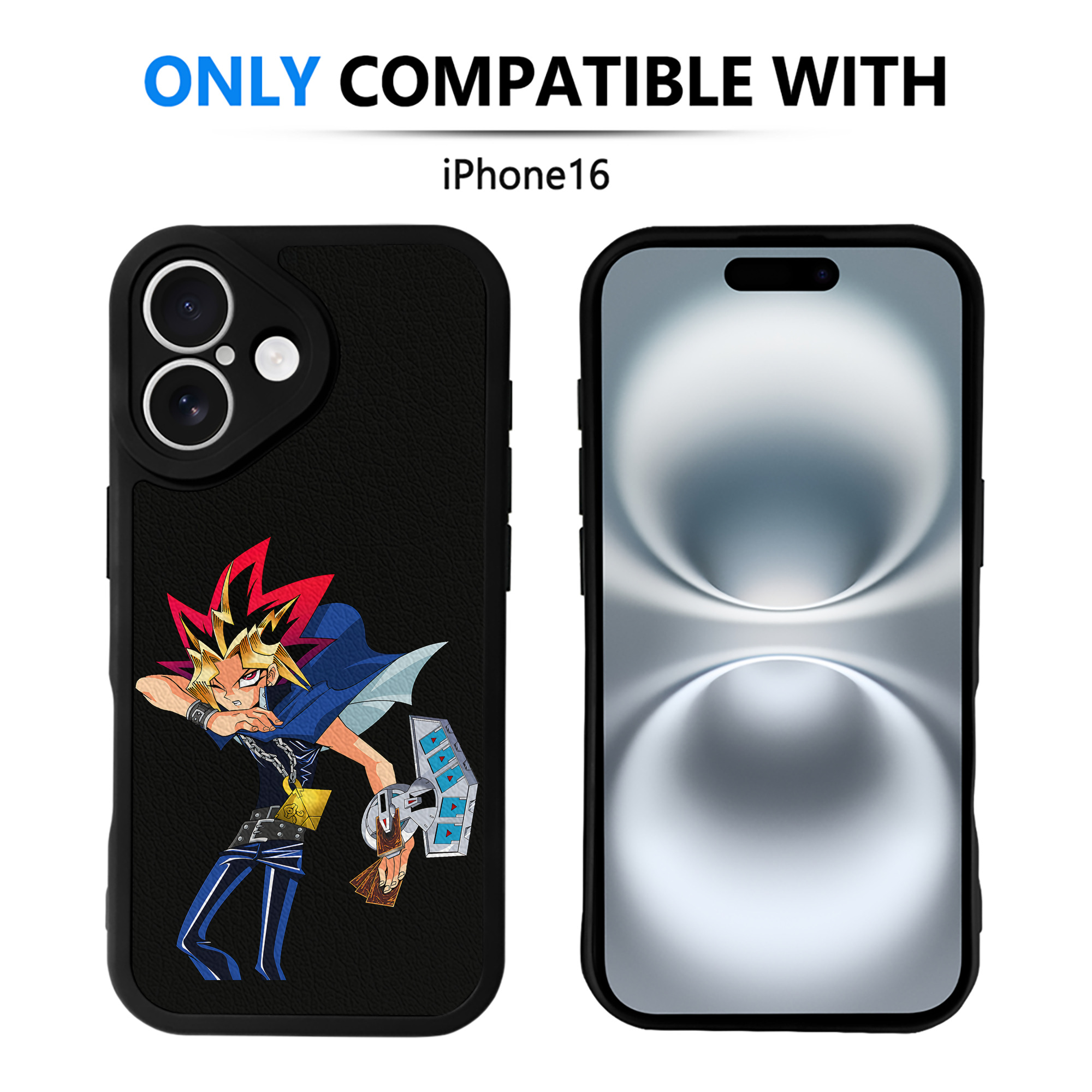 遊☆戯☆王 Yu-Gi-Oh! 【iPhone 16シリーズ対応】シリコンスマホケース（レザー調） 材質：シリコン